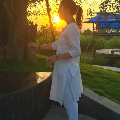 Golden hour at the ashram grounds